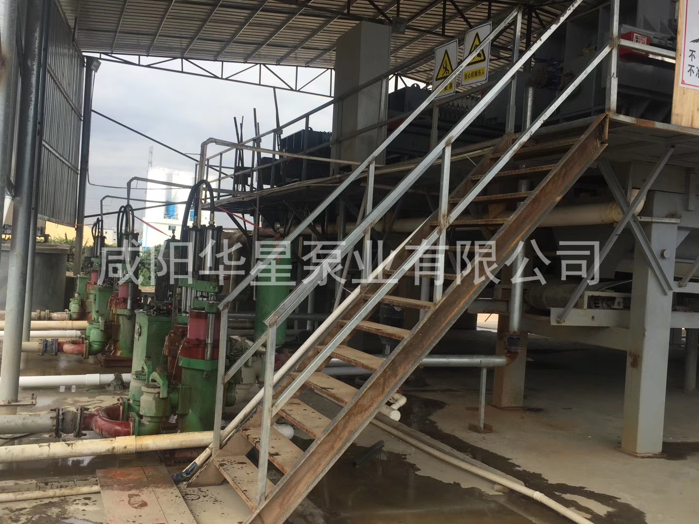 壓濾機專用泵使用現場河道調蓄池河道清淤現場